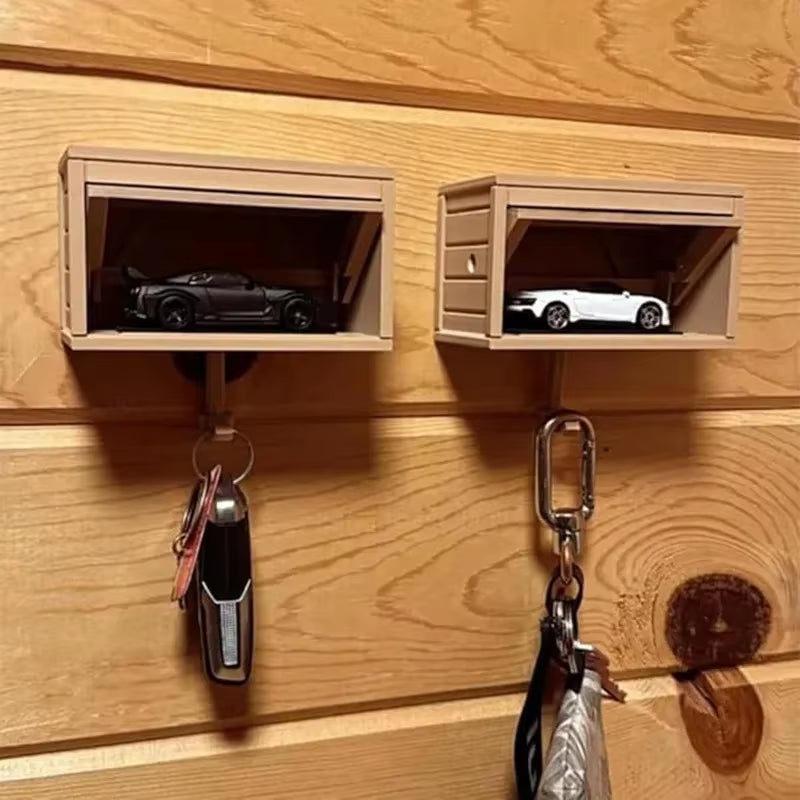 Home Decoration New 3D Printed Garage Switchable Key Holder Car - Themed Keychain Box - Bedroom Decorations No Car Model