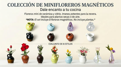 Florero Magnético de Cerámica para Refrigerador | Porta Flores Decorativo