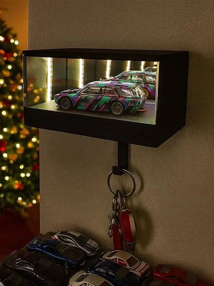 3D Printed Wall Mount Car Key Holder with Garage Hook Funny Infinity Garage Keychain Car Key Storage Rack Car Key Organizer