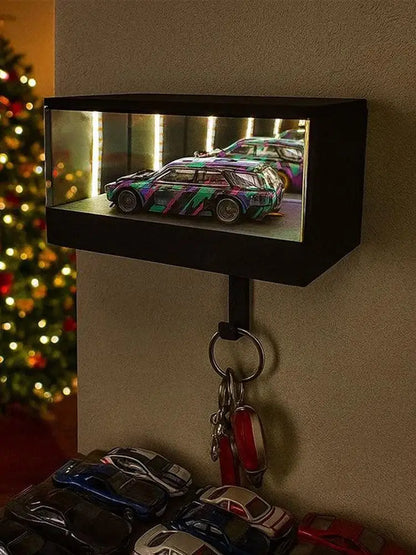 3D Printed Wall Mount Car Key Holder with Garage Hook Funny Infinity Garage Keychain Car Key Storage Rack Car Key Organizer