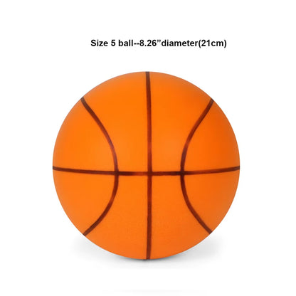 Silent Dribbling Basketball Indoor Foam Ball Size 3/5/7 High Bounce Noiseless Non-Deforming for Indoor Training Basketball
