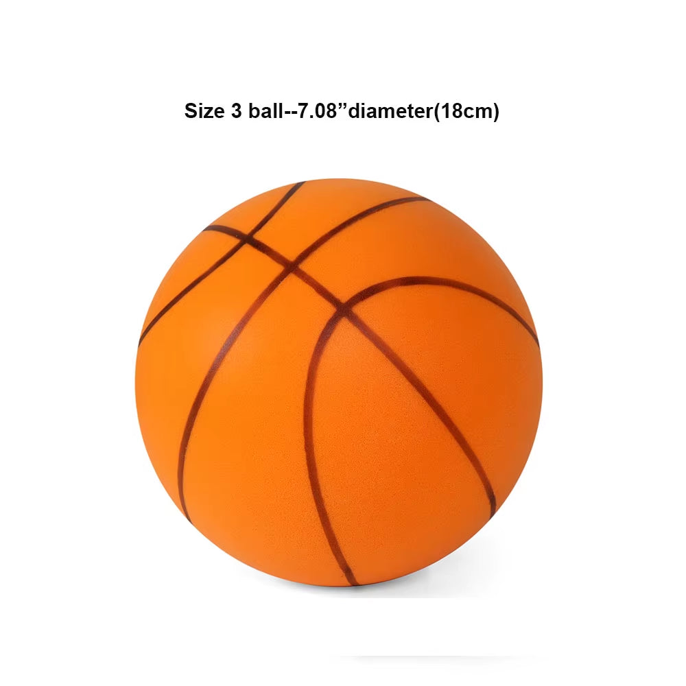 Silent Dribbling Basketball Indoor Foam Ball Size 3/5/7 High Bounce Noiseless Non-Deforming for Indoor Training Basketball