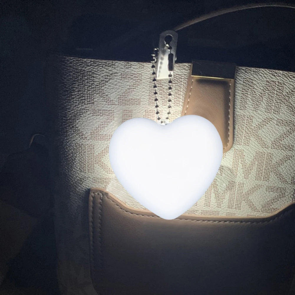 1-3Pcs LED Handbag Light Bag Lamp Heart round Star Shaped Touch Sensor Purse Night Light with Keychain Xmas Gifts for Women Girl
