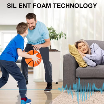 Silent Dribbling Basketball Indoor Foam Ball Size 3/5/7 High Bounce Noiseless Non-Deforming for Indoor Training Basketball