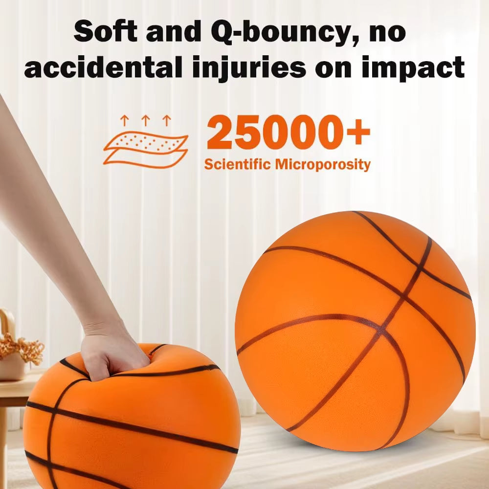 Silent Dribbling Basketball Indoor Foam Ball Size 3/5/7 High Bounce Noiseless Non-Deforming for Indoor Training Basketball