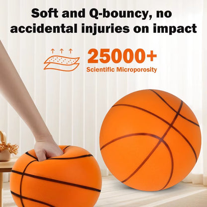 Silent Dribbling Basketball Indoor Foam Ball Size 3/5/7 High Bounce Noiseless Non-Deforming for Indoor Training Basketball